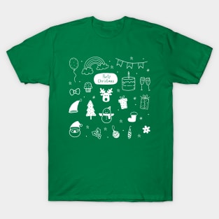 Christmas pattern on Green T-Shirt